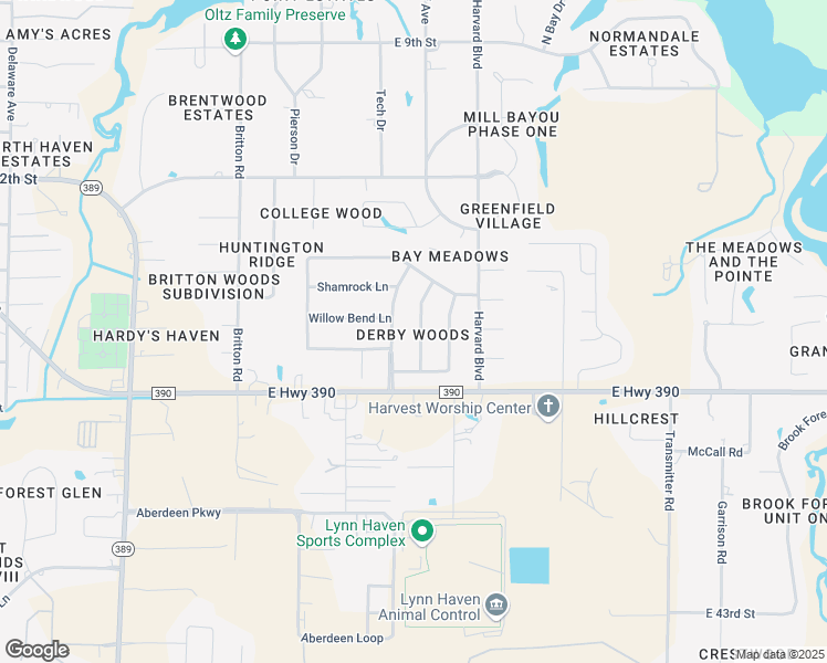 map of restaurants, bars, coffee shops, grocery stores, and more near 1518 Bluegrass Lane in Lynn Haven