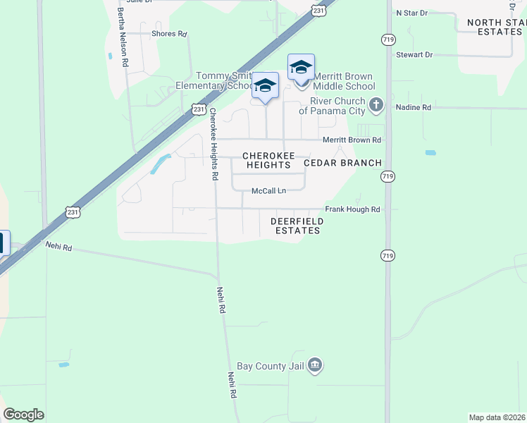 map of restaurants, bars, coffee shops, grocery stores, and more near 4718 Windsor Park Lane in Callaway