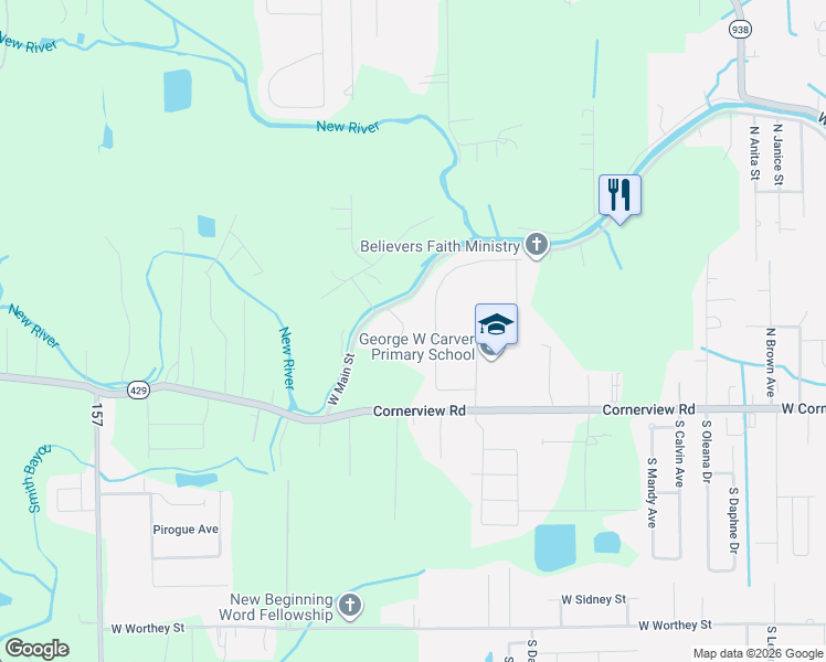map of restaurants, bars, coffee shops, grocery stores, and more near 11372 Greenside Drive in Gonzales