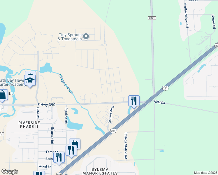 map of restaurants, bars, coffee shops, grocery stores, and more near 4620 County Road 390 in Panama City