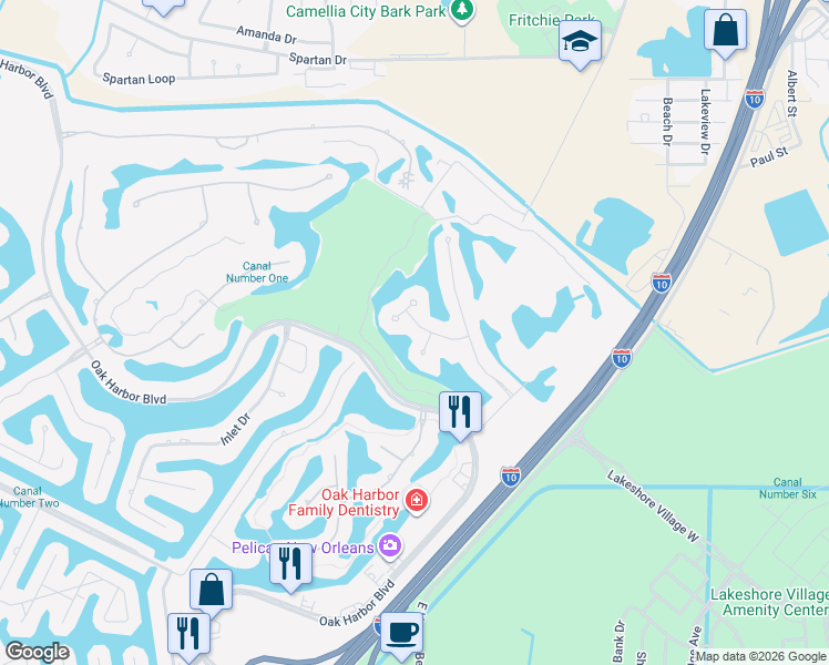 map of restaurants, bars, coffee shops, grocery stores, and more near 337 Palmer Court in Slidell
