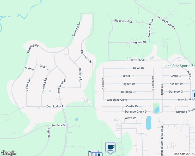 map of restaurants, bars, coffee shops, grocery stores, and more near 40218 Pipestone Road in Magnolia