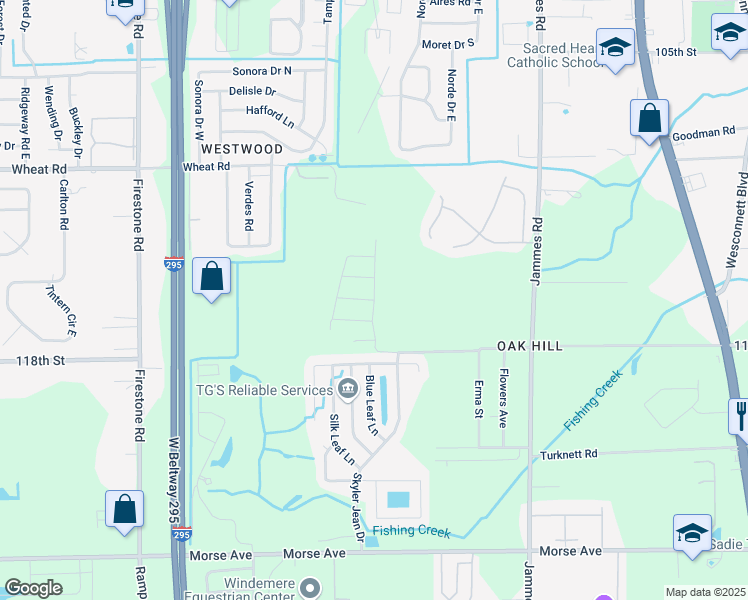 map of restaurants, bars, coffee shops, grocery stores, and more near 118th Street in Jacksonville