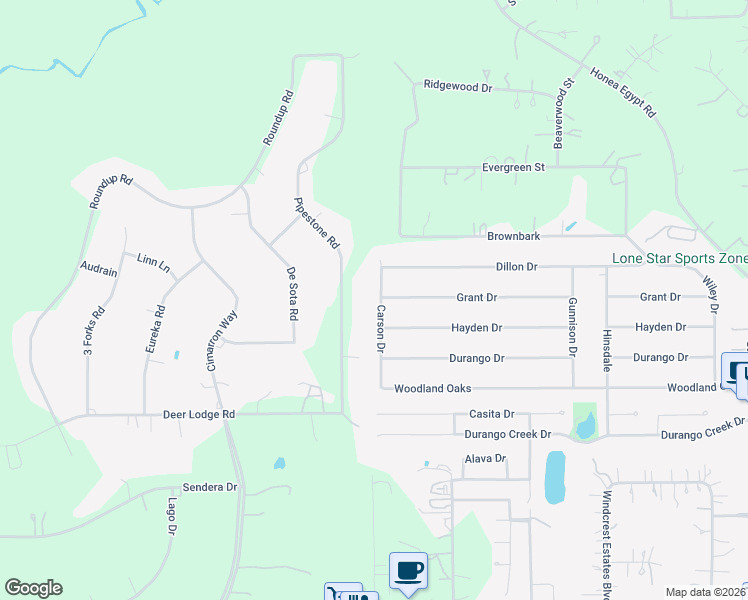 map of restaurants, bars, coffee shops, grocery stores, and more near 40218 Pipestone Road in Magnolia