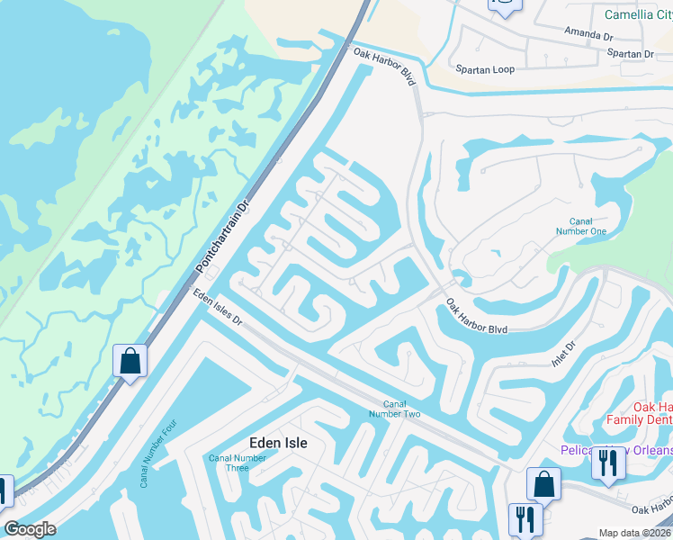 map of restaurants, bars, coffee shops, grocery stores, and more near 179 Islander Drive in Slidell