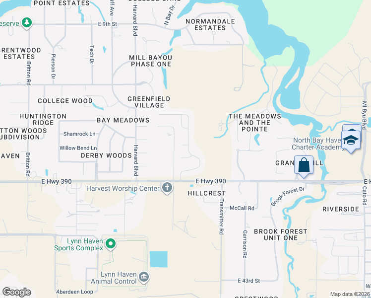 map of restaurants, bars, coffee shops, grocery stores, and more near 101 Heritage Court in Lynn Haven