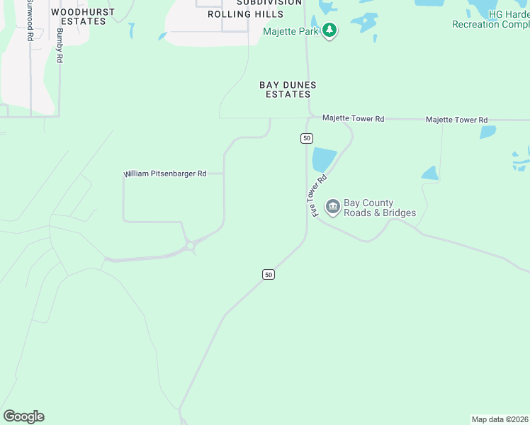 map of restaurants, bars, coffee shops, grocery stores, and more near County Highway 50 in Panama City