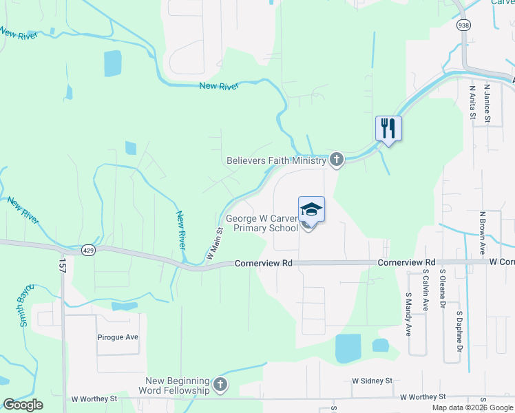 map of restaurants, bars, coffee shops, grocery stores, and more near 11372 Greenside Drive in Gonzales