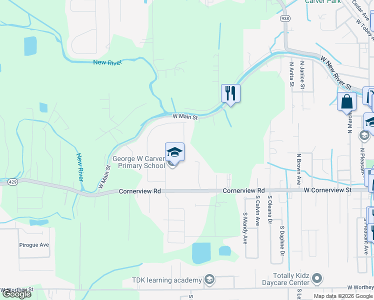 map of restaurants, bars, coffee shops, grocery stores, and more near 11430 Legacy Oaks Lane in Gonzales