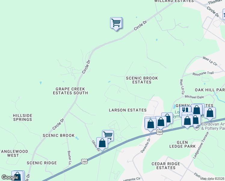 map of restaurants, bars, coffee shops, grocery stores, and more near 10700 Twilight Vista in Austin