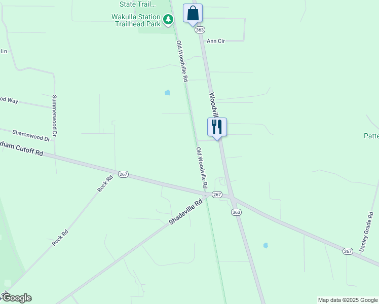 map of restaurants, bars, coffee shops, grocery stores, and more near 918 Woodville Highway in Crawfordville