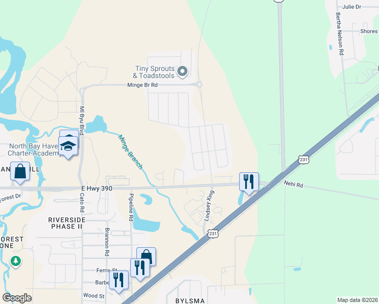 map of restaurants, bars, coffee shops, grocery stores, and more near 4501 County Road 390 in Panama City