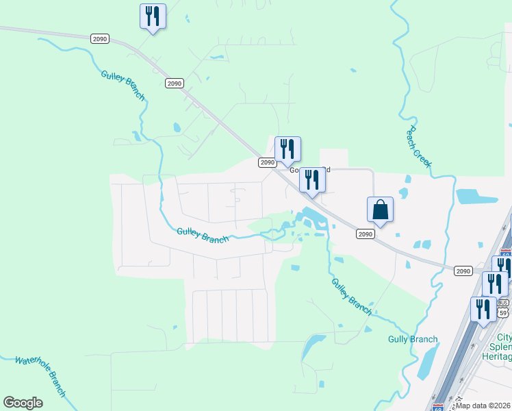 map of restaurants, bars, coffee shops, grocery stores, and more near 14395 Lakecrest Drive in Splendora