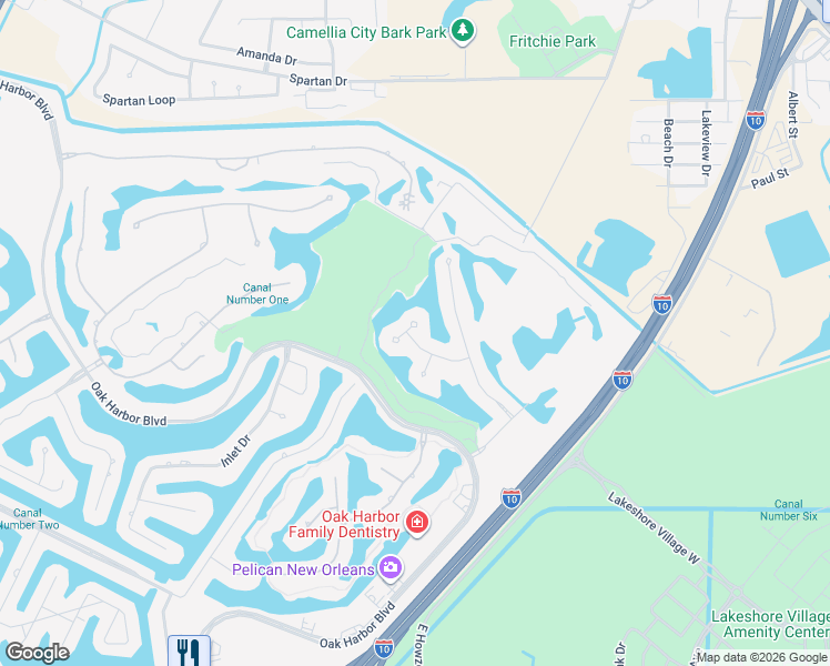 map of restaurants, bars, coffee shops, grocery stores, and more near 337 Palmer Court in Slidell