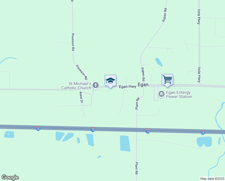 map of restaurants, bars, coffee shops, grocery stores, and more near 2166 Egan Highway in Egan