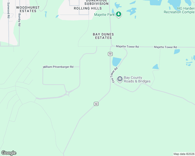 map of restaurants, bars, coffee shops, grocery stores, and more near County Highway 50 in Panama City