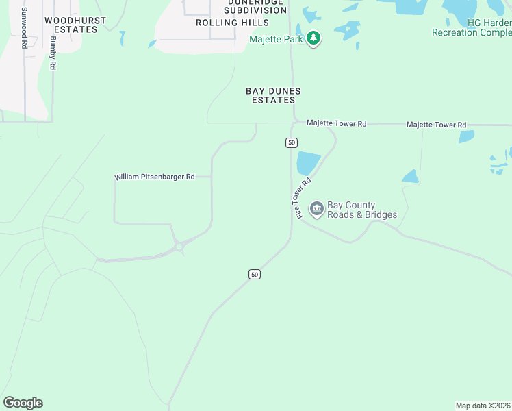 map of restaurants, bars, coffee shops, grocery stores, and more near County Highway 50 in Panama City