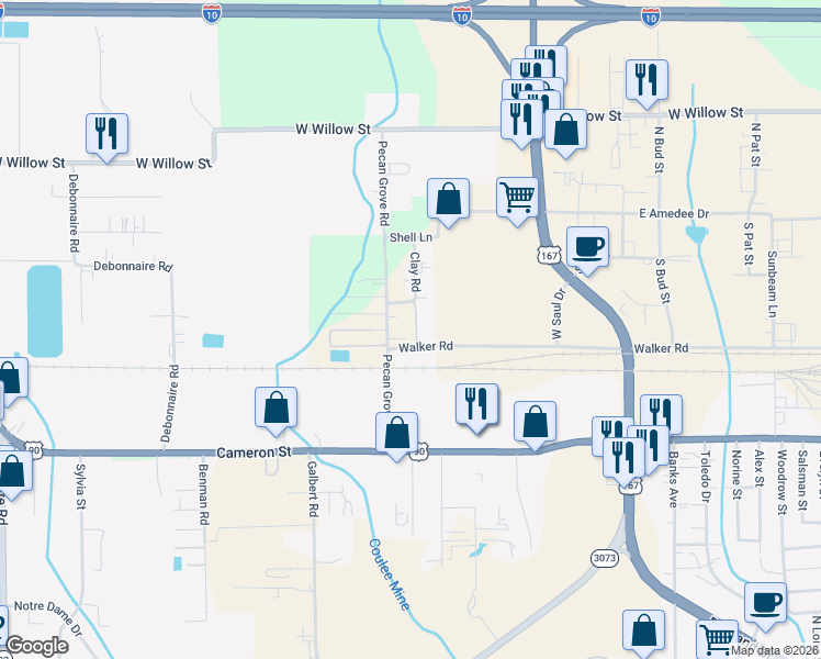 map of restaurants, bars, coffee shops, grocery stores, and more near 231-299 Clay Road in Scott