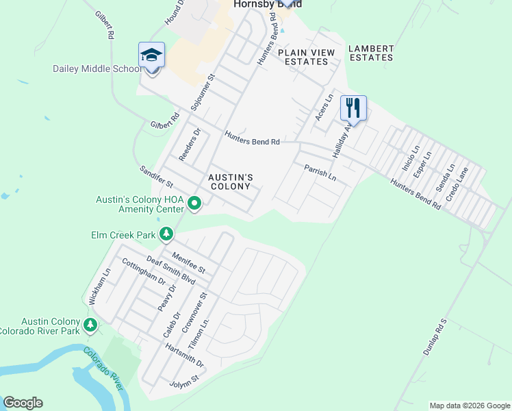 map of restaurants, bars, coffee shops, grocery stores, and more near 4011 Ayala Drive in Austin