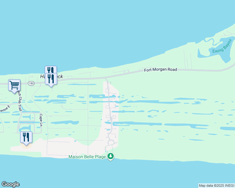 map of restaurants, bars, coffee shops, grocery stores, and more near 9353 Tartane Walk in Gulf Shores