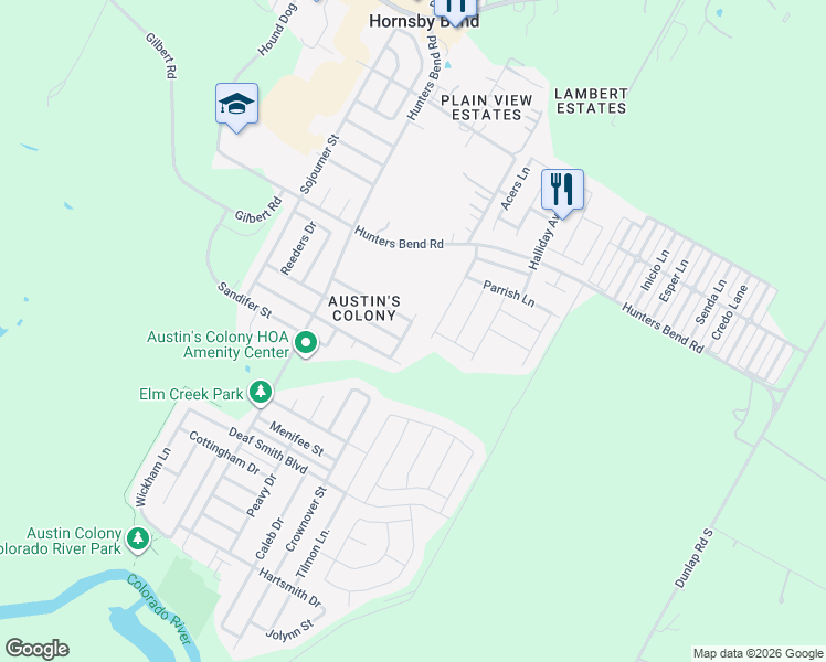 map of restaurants, bars, coffee shops, grocery stores, and more near 4011 Ayala Drive in Austin