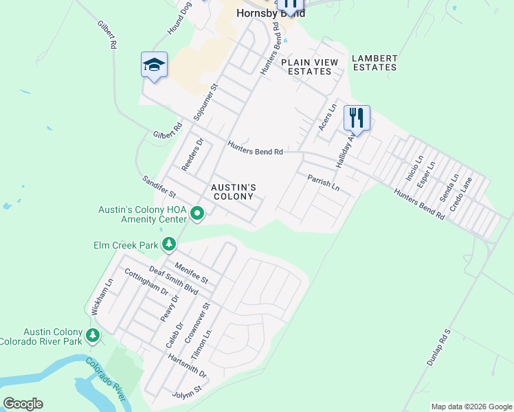 map of restaurants, bars, coffee shops, grocery stores, and more near 4011 Ayala Drive in Austin