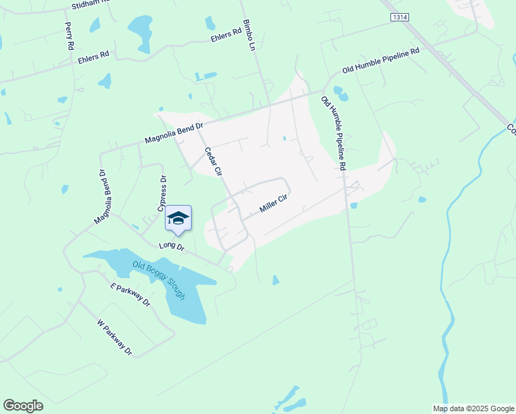 map of restaurants, bars, coffee shops, grocery stores, and more near 12110 Miller Circle in Conroe