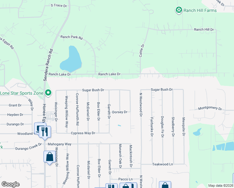 map of restaurants, bars, coffee shops, grocery stores, and more near 1019 Monarch Oak Drive in Magnolia