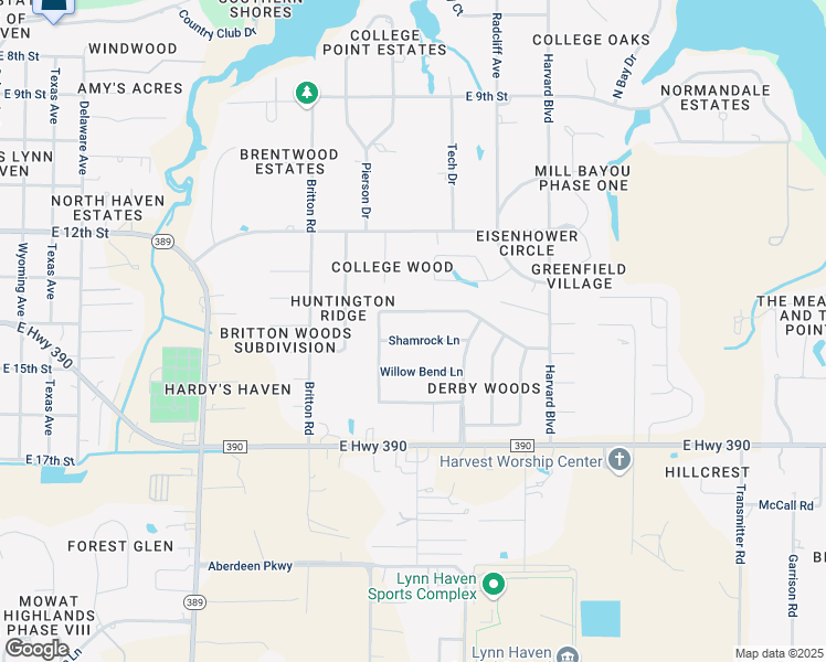 map of restaurants, bars, coffee shops, grocery stores, and more near 2041 Shamrock Ln in Lynn Haven