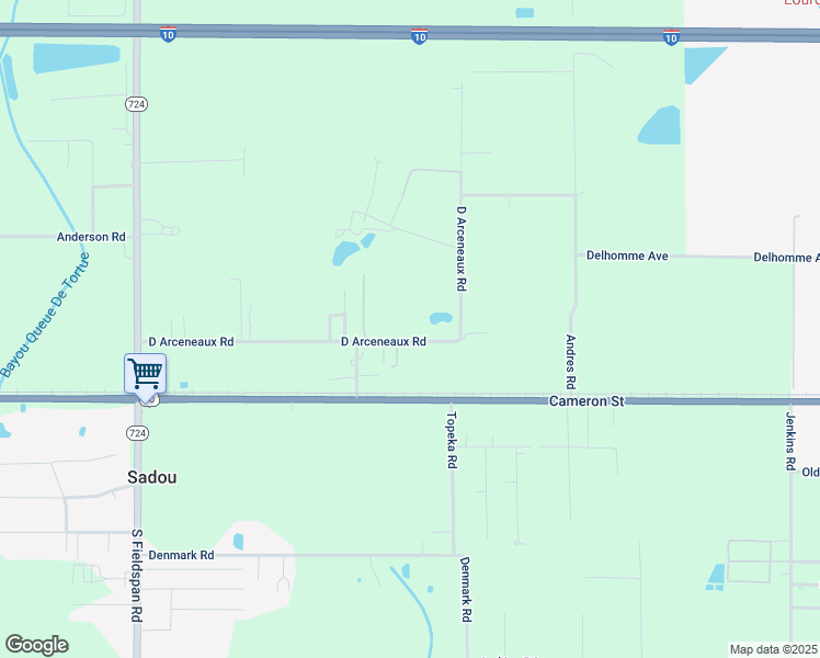 map of restaurants, bars, coffee shops, grocery stores, and more near 411 D Arceneaux Road in Scott