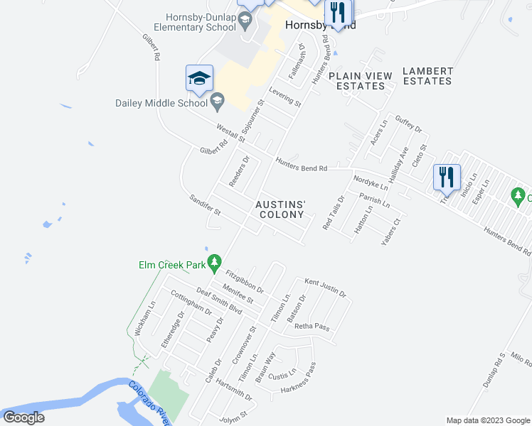 map of restaurants, bars, coffee shops, grocery stores, and more near 14509 Highsmith Street in Austin