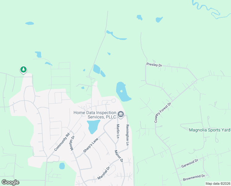 map of restaurants, bars, coffee shops, grocery stores, and more near 41115 Community Road in Magnolia