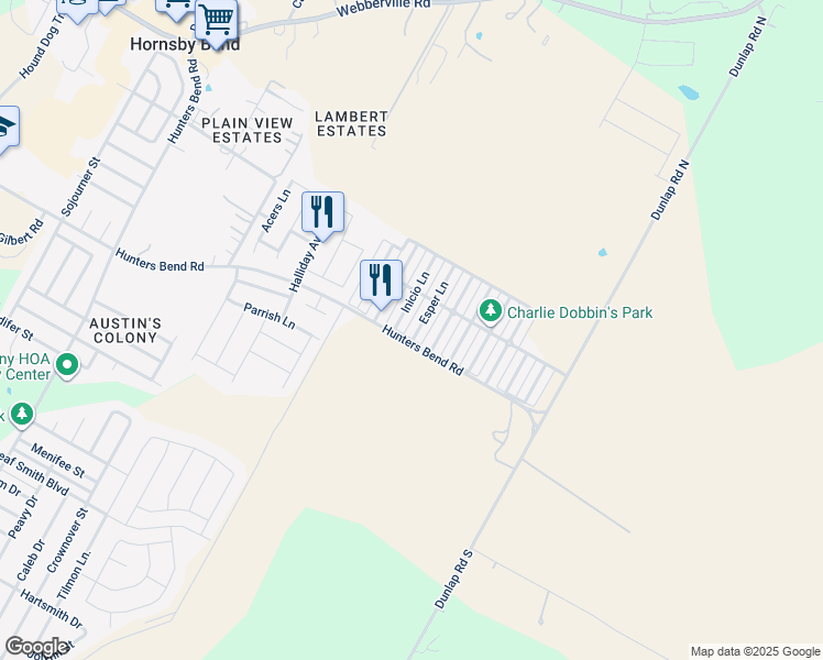 map of restaurants, bars, coffee shops, grocery stores, and more near 4514 Inicio Lane in Austin