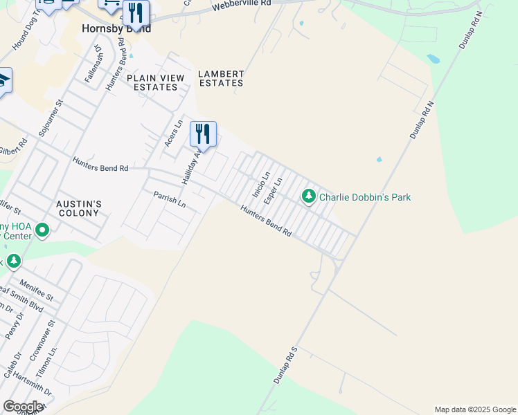 map of restaurants, bars, coffee shops, grocery stores, and more near 4514 Inicio Lane in Austin