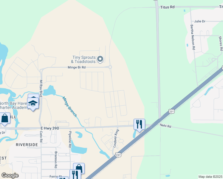map of restaurants, bars, coffee shops, grocery stores, and more near 4726 Allie Lane in Panama City