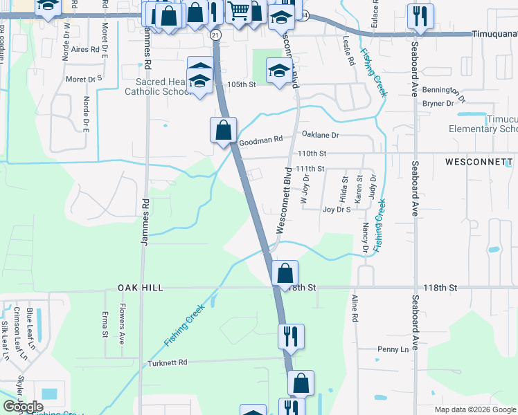 map of restaurants, bars, coffee shops, grocery stores, and more near 6264-6286 Blanding Boulevard in Jacksonville