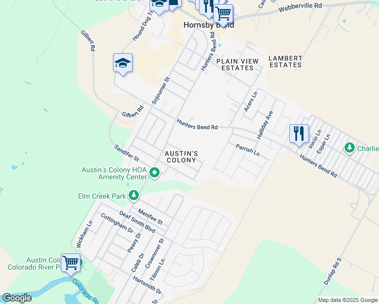 map of restaurants, bars, coffee shops, grocery stores, and more near 14606 Rumfeldt Street in Austin