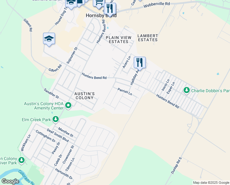 map of restaurants, bars, coffee shops, grocery stores, and more near 608 Silver Wing Drive in Austin