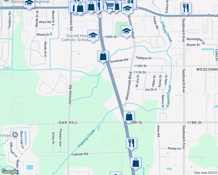 map of restaurants, bars, coffee shops, grocery stores, and more near 6136 Blanding Boulevard in Jacksonville
