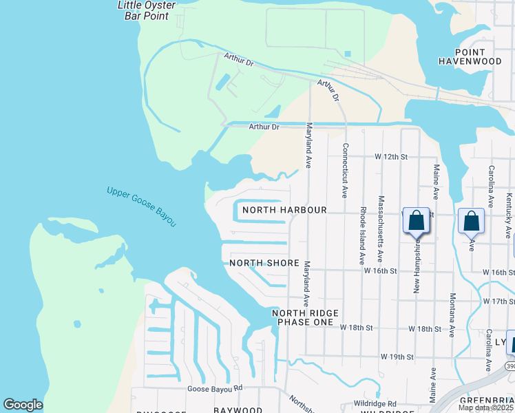 map of restaurants, bars, coffee shops, grocery stores, and more near 2106 Wind Jammer Drive in Lynn Haven
