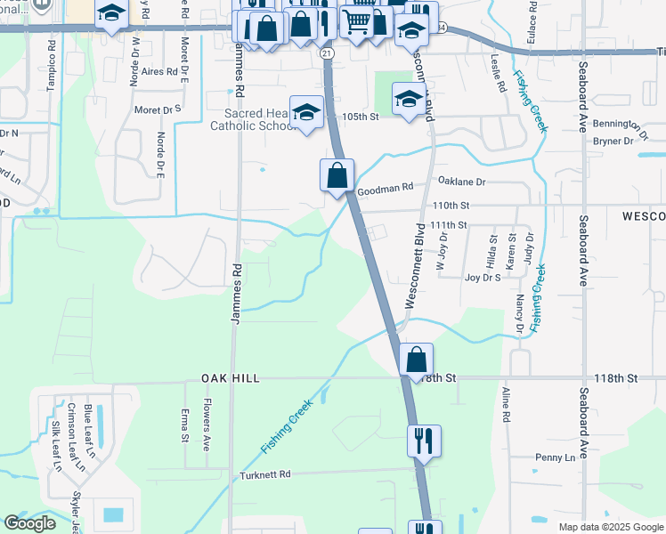 map of restaurants, bars, coffee shops, grocery stores, and more near 6264-6286 Blanding Boulevard in Jacksonville