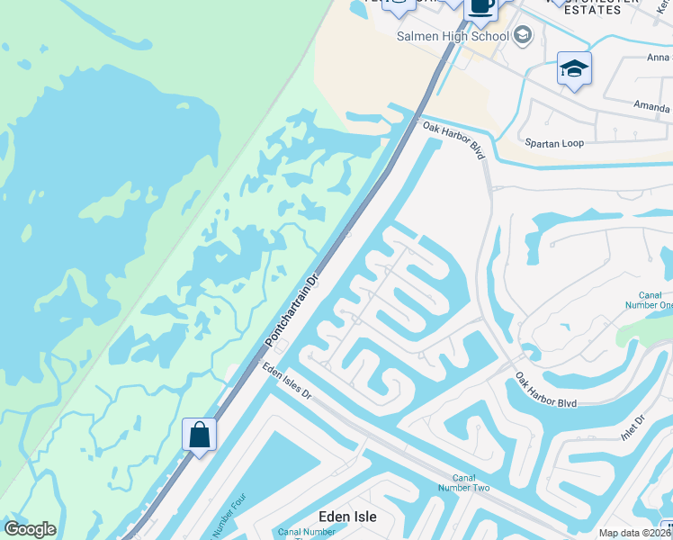 map of restaurants, bars, coffee shops, grocery stores, and more near 4484 Pontchartrain Drive in Slidell