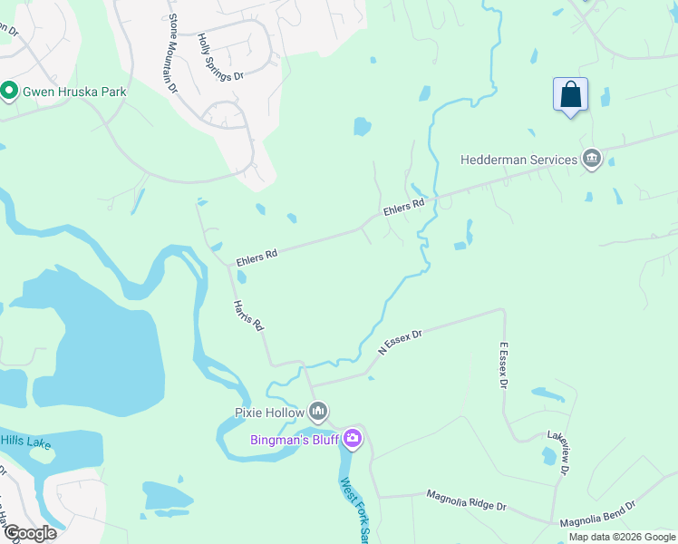 map of restaurants, bars, coffee shops, grocery stores, and more near 10320 Ehlers Road in Conroe