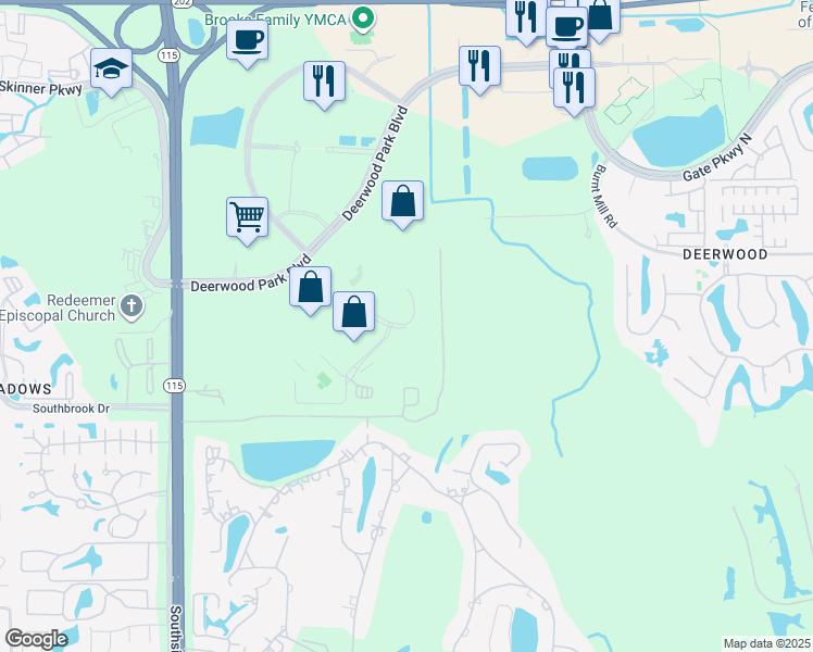 map of restaurants, bars, coffee shops, grocery stores, and more near 10201 Centurion Parkway in Jacksonville