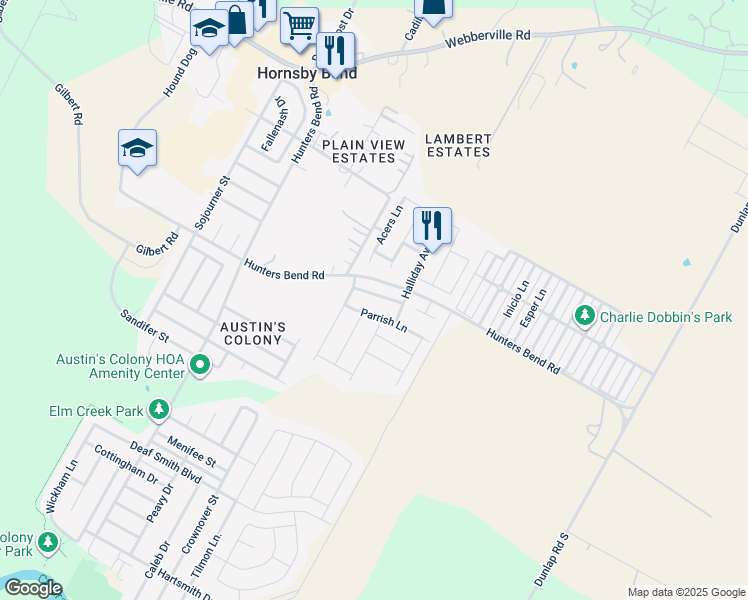 map of restaurants, bars, coffee shops, grocery stores, and more near 608 Silver Wing Drive in Austin