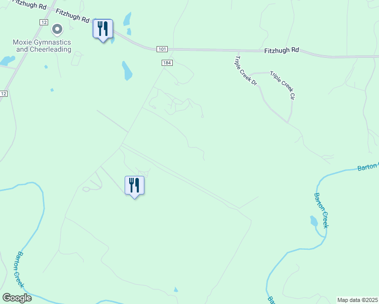 map of restaurants, bars, coffee shops, grocery stores, and more near 12665 Silver Creek Road in Dripping Springs