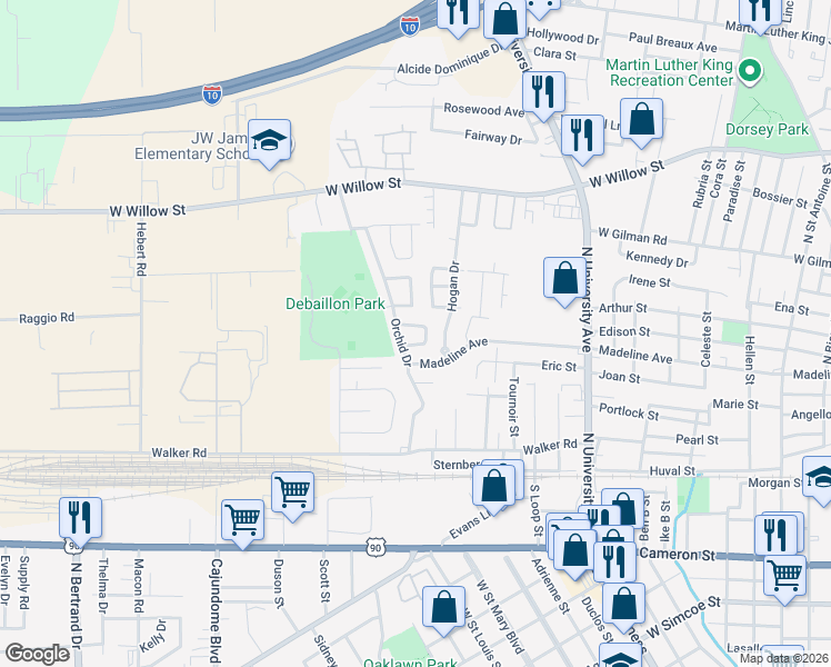 map of restaurants, bars, coffee shops, grocery stores, and more near 442 Marigold Loop in Lafayette