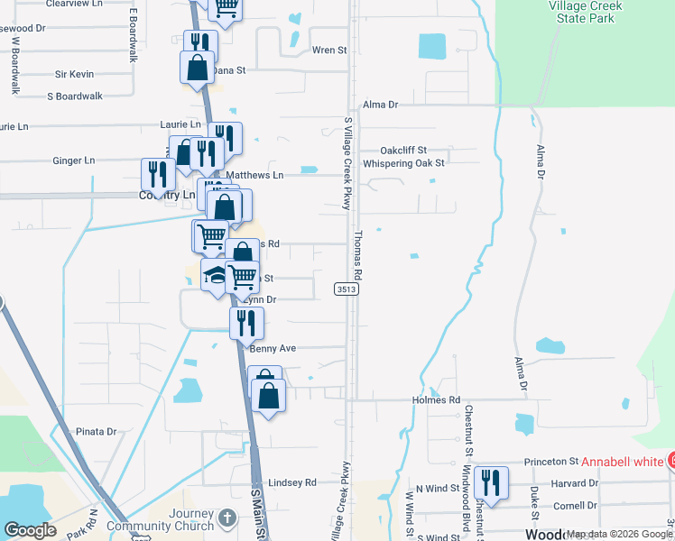 map of restaurants, bars, coffee shops, grocery stores, and more near 125 Camellia Street in Lumberton