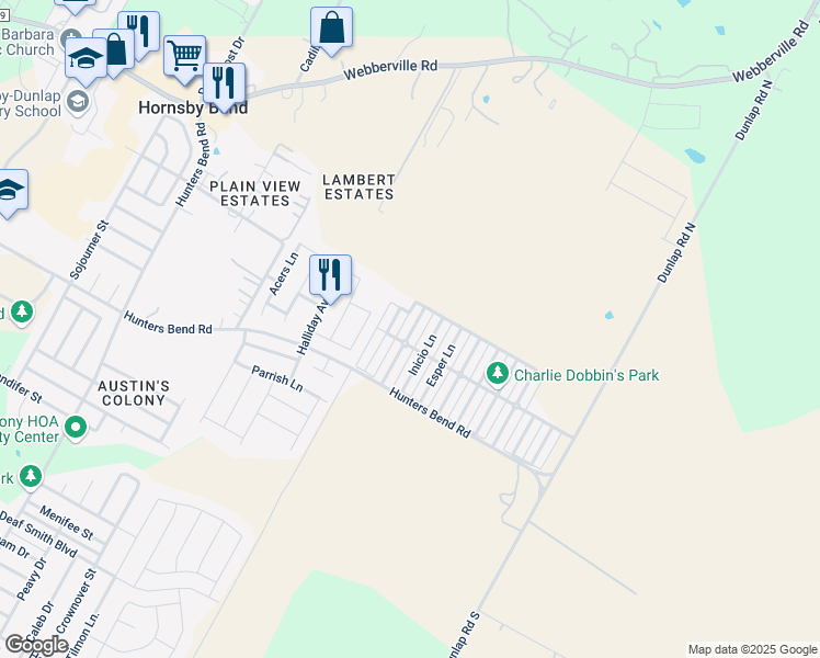 map of restaurants, bars, coffee shops, grocery stores, and more near 4608 Truth Way in Austin