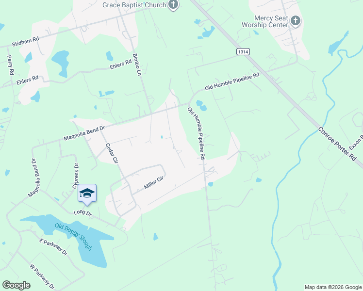 map of restaurants, bars, coffee shops, grocery stores, and more near 14741 Kirbee Drive in Conroe